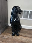Mid Century Modern Large Ceramic Black Panther Vintage 21   x13   x9   