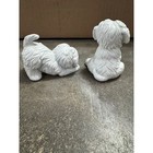 Homco Vtg Set Of 3 White Bisque Porcelain Dog Figurines  1411 White Maltese
