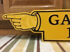 Gasoline 1 Mile Sign Metal Vintage Style Garage Gas Oil Hand Pointing Large