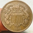 1868 Two Cent Piece 2c Ungraded Civil War Era Us Copper Coin Cc28148