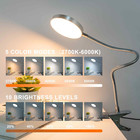 Clip-on Lamp Reading Light - 5 Color Modes  10 Brightness Levels  8w  66 Led  Ey