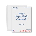 Thick 120lb Cover Cardstock Paper - Heavy Bright White 8 5  X 11   50 Sheets 