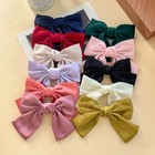 Fashion Large Ribbon Bow Hair Clips For Women Trendy Satin Bowknot Hairpins Cute