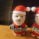 Vintage  Santa Claus Merry Christmas Holly Salt Pepper Shakers Japan
