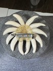 Vintage Handmade Genuine Seashell Brooch Pin Shells Ooak Brown Beige Multi