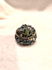 Vintage Filigree Rhinestone Frog Themed Hinged Trinket Box Royal Gem Collection
