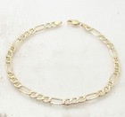 Figarucci Figaro Mariner Link Chain Ankle Bracelet Anklet Real 10k Yellow Gold