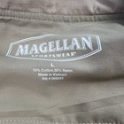 Magellans Travel Gear Vest Mens L Tan Full Zip 9 Pockets Vented Hunting Fishing