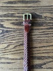 Vtg Coach Leather Braided Woven Belt 3863 British Tan Size 34    Brass Buckle