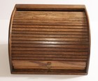 Tambour Roll Top Wood Box Thread Spool Sewing Embroidery Organizer Storage