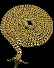 Real 14k Yellow Gold Chain Necklace 24 Inch Miami Cuban Link 7mm Mens 14k Sale