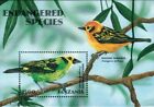 Tanzania 1998 - Endangered Birds  Tanagers - Souvenir Sheet - Scott 1694 - Mnh