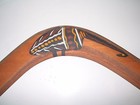 Vintage Wooden Australian Boomerang Hand Painted By Aboriginal Artist