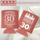 Personalized Birthday Can Coolers  Cheers And Beers To 30 Years  Birthday Gifts