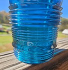 Nos Vintage Kopp Heavy Glass Runway Or Beacon Light Globe  Blue Pyrex