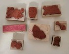 Inkadinkado  Set 8 Stamps Baby Shower Announcement Wood  Rubber Stamp Scrapbook