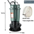 110v Sewage Submersible Pump 1hp 750w Cast Iron Sump Pump 4000gph W 66ft Hose