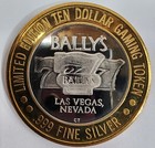 Bally s Las Vegas Nevada  10 999 Fine Silver Limited Edition Gaming Casino Token