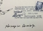Wwii P-51 Mustang Ace Pilot Harry Dorris 308th Fs 3rd Air Force Signed Card