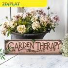 Garden Therapy Pink Vintage Vine Ornate Metal Sign Tin Wall Decoration Plaque
