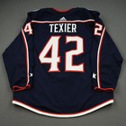2019-20 Alexandre Texier Columbus Blue Jackets Game Used Worn Nhl Hockey Jersey
