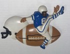 Vintage Burwood Co Sports Wall Plaque Hang Football Kicker Blue White Kitsch
