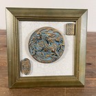 Chinese Carved Green Dragon On Silk Wall Hanging