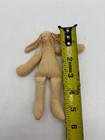 Vintage Handmade Primitive Cloth Bunny Rabbit Doll Plush Toy Figure Tan Peach 5 