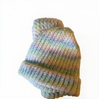 Rainbow Colored Knit Beanie And Scarf Set For Kids