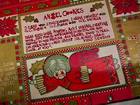 2 Sheets Vintage Christmas Gift Wrapping Paper Angels Candy Canes Poinsettia