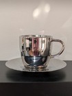 Insulated Cup   Saucer  Stainless Steel - Set Of 12 Cups   Saucers