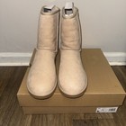  ugg Classic Short Ii Sand Suede Sheepskin Pull-on Winter Boots Womens Size 11
