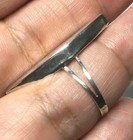 Vintage Modernist Smooth Sterling Silver Marquise Hollow Ring Size 7