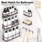 6pcs Shower Caddy  Large Capacity Shower Organizer With Soap Holder And 12 Hooks