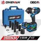 Cordless Impact Wrench 2800nm High Torque Impact Gun 1 2  Drive Wtih 2batteries
