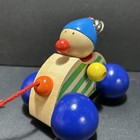 Clown Car Wooden Pull Toy Made In Germany Selecta Spielzeug Excellent Condition