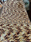 Vtg Afghan Crochet Knit Throw Blanket 58x72 Handmade Chevron Yellow Maroon White