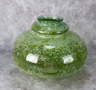 Large Vintage Mcm Hollywood Regency Emerald Green Glass Swag Lamp Shade