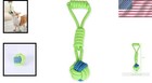 Durable Cotton Rope Ball Toy For Interactive Play   Teeth Cleaning - Green