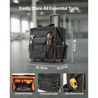 Rolling Tool Bag 25 Pockets Heavy Duty Roller Tool Bag On Wheels