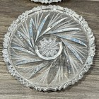 Set Of Four Unbranded Vintage Etched Crystal Drink Coasters Star Center