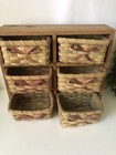 Wooden Cabinet With 6 Wicker Baskets  Storage Box  Tea Box  Sewing Box