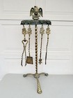 Antique Rare Oscar Bach Fire Tool Set Eagle Motif Decorative Hearth Nautical