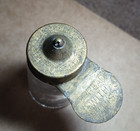 Antique Quik Stik Glass Applicator Bottle    spread With This    Metal Top Patent