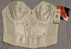 Vtg Back Less By Young Smoothie Ivory Strapless Longline Corset Bustier Bra 34 B