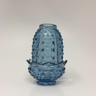 Wilkerson Glass Cornflower Blue Uv Pink Glow Hobnail Fairy Lamp Lite  Candle