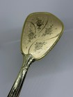 Vtg Gold Tone Hairbrush 11  Floral Vanity Brush Cream