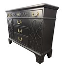 Henredon Fretwork Mahogany Sideboard Cabinet Credenza Painted Black