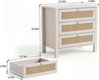 2pcs Nightstand Night Stand 3 Drawer Night Stand Bedside Table End Side Table