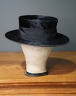 Antique Silk Beaver Top Hat Black Ribbon Vintage Victorian 1890s